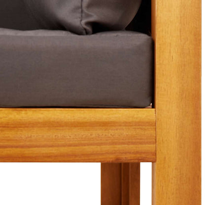 Gartensofa mit Kissen 2-Sitzer Holz Akazie & Rattan