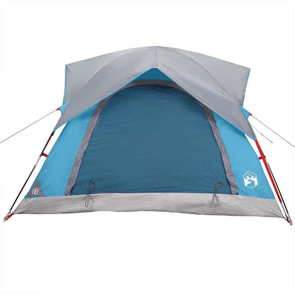 Campingzelt 4 Personen Blau Wasserdicht