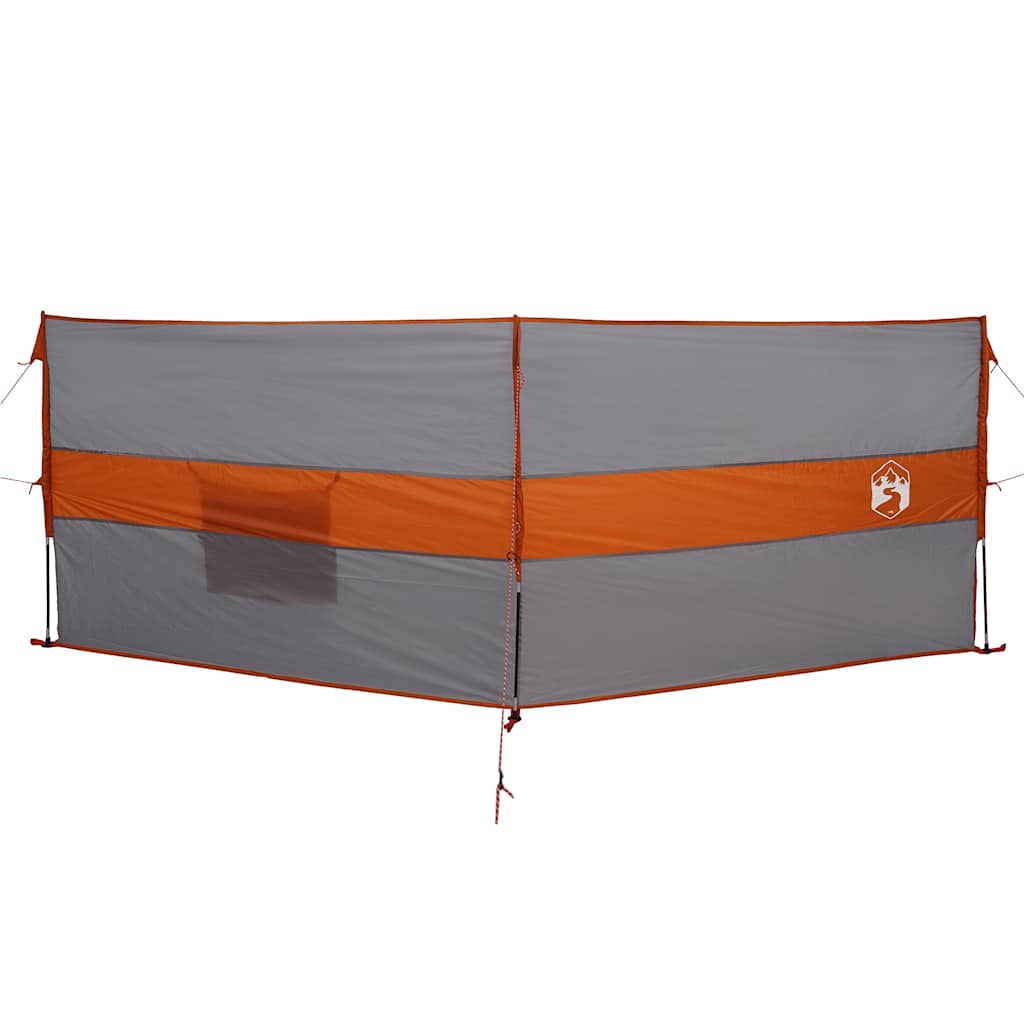 Camping-Windschutz Grau und Orange 344x120 cm Wasserdicht