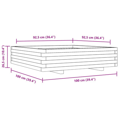 Pflanzkübel 100x100x26,5 cm Kiefernholz Imprägniert