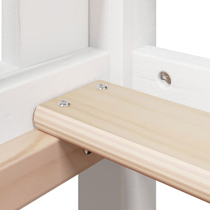 Hochbett mit Dach Weiß 90x190 cm Massivholz Kiefer