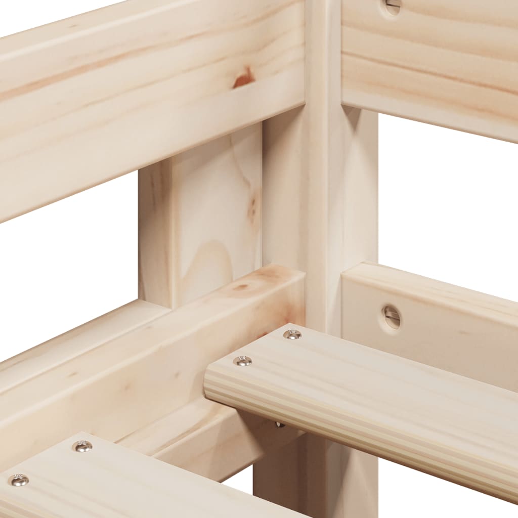 Hochbett mit Leiter und Dach 90x190 cm Massivholz Kiefer