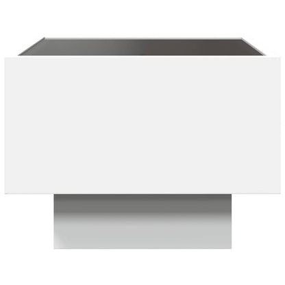 Beistelltisch mit LED Weiß 40x40x30 cm Holzwerkstoff