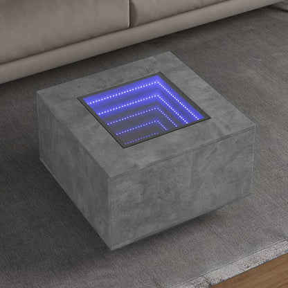 LED-Couchtisch Betongrau 60x60x40 cm Holzwerkstoff