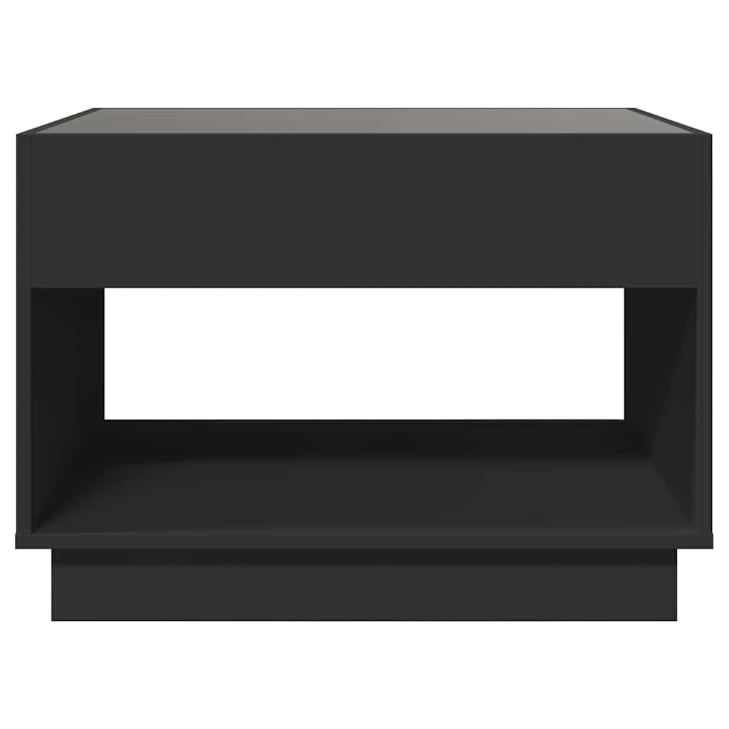 Couchtisch mit Infinity-LED Schwarz 70x50x50 cm