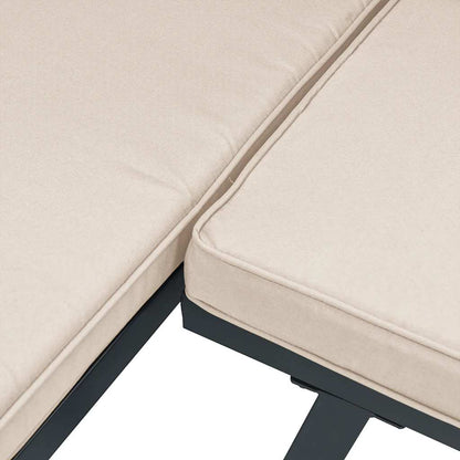 Gartenbank-Set 5-tlg. Schwarz Pulverbeschichteter Stahl