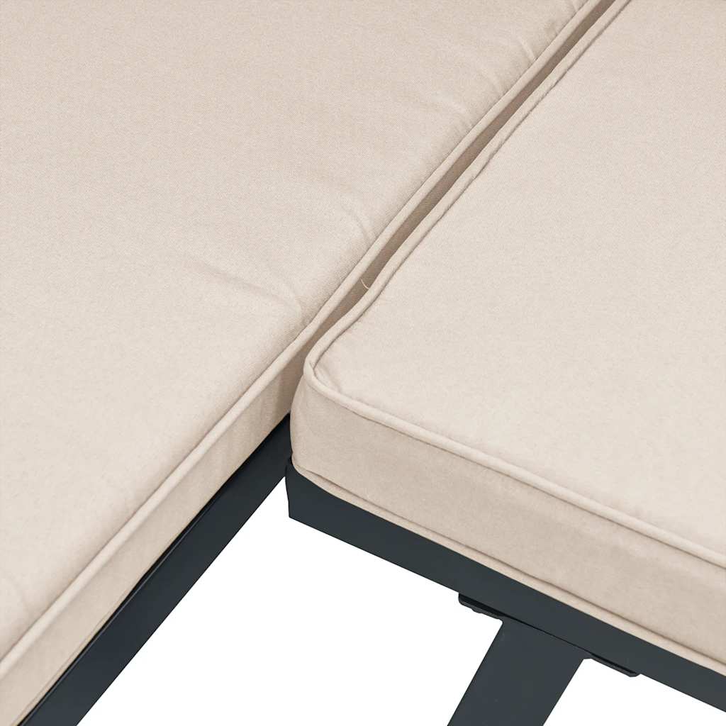 7-tlg. Garten-Sofagarnitur mit Kissen Schwarz Stahl