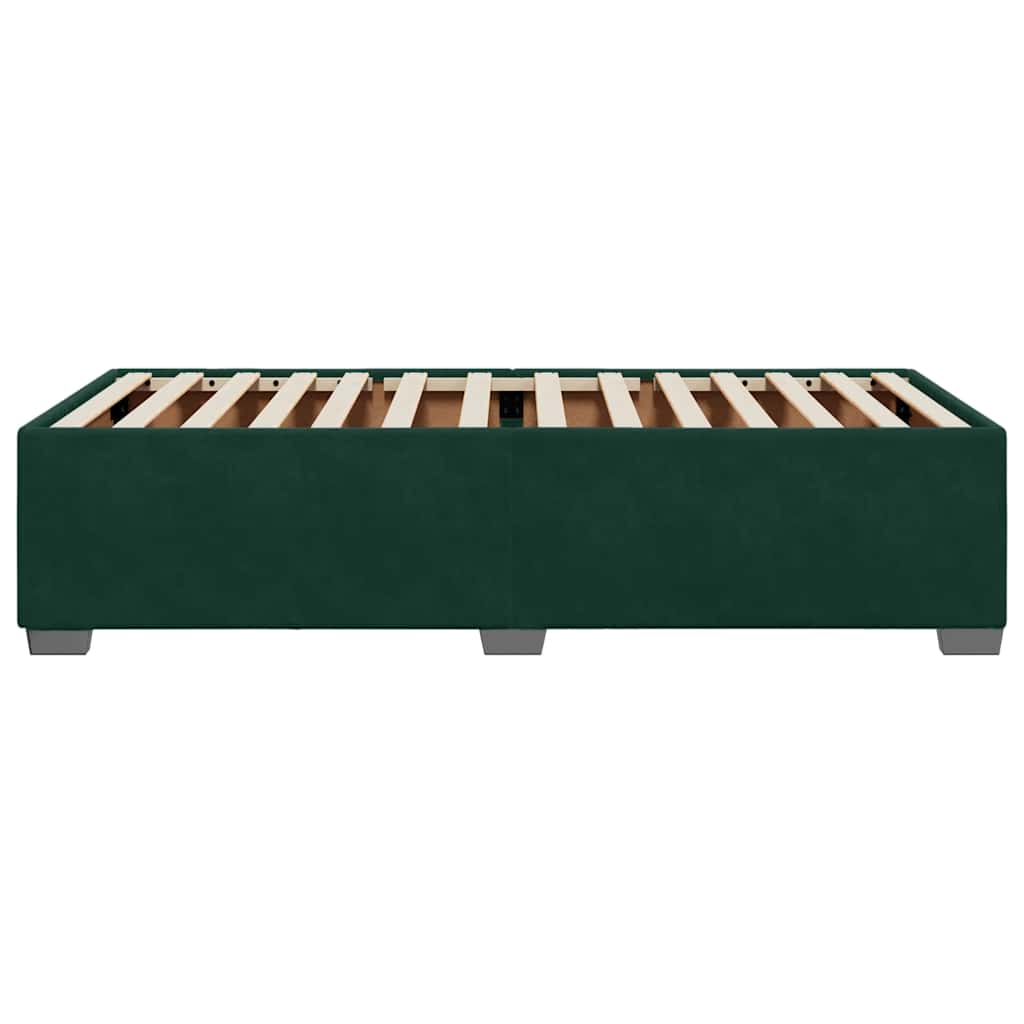 Bettgestell ohne Matratze Dunkelgrün 90x190 cm Samt