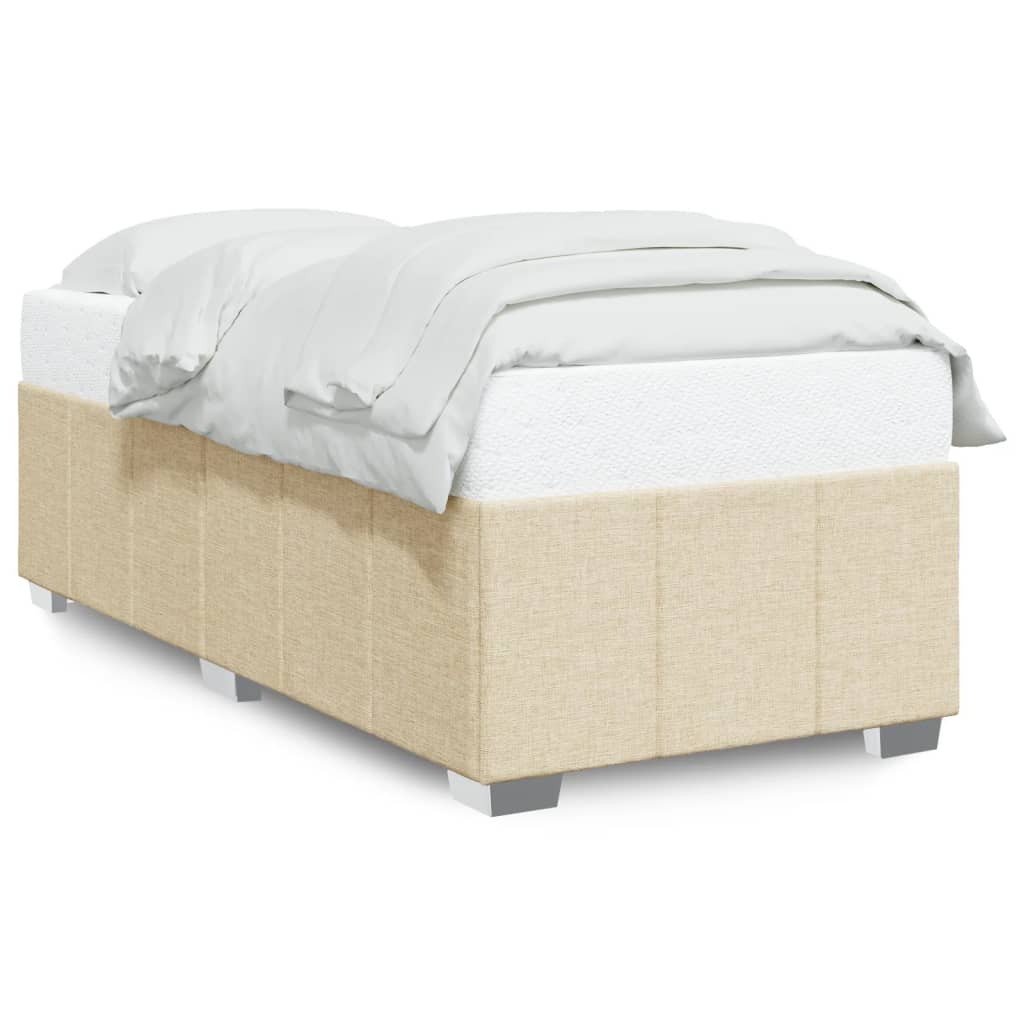 Bettgestell ohne Matratze Creme 80x200 cm Stoff