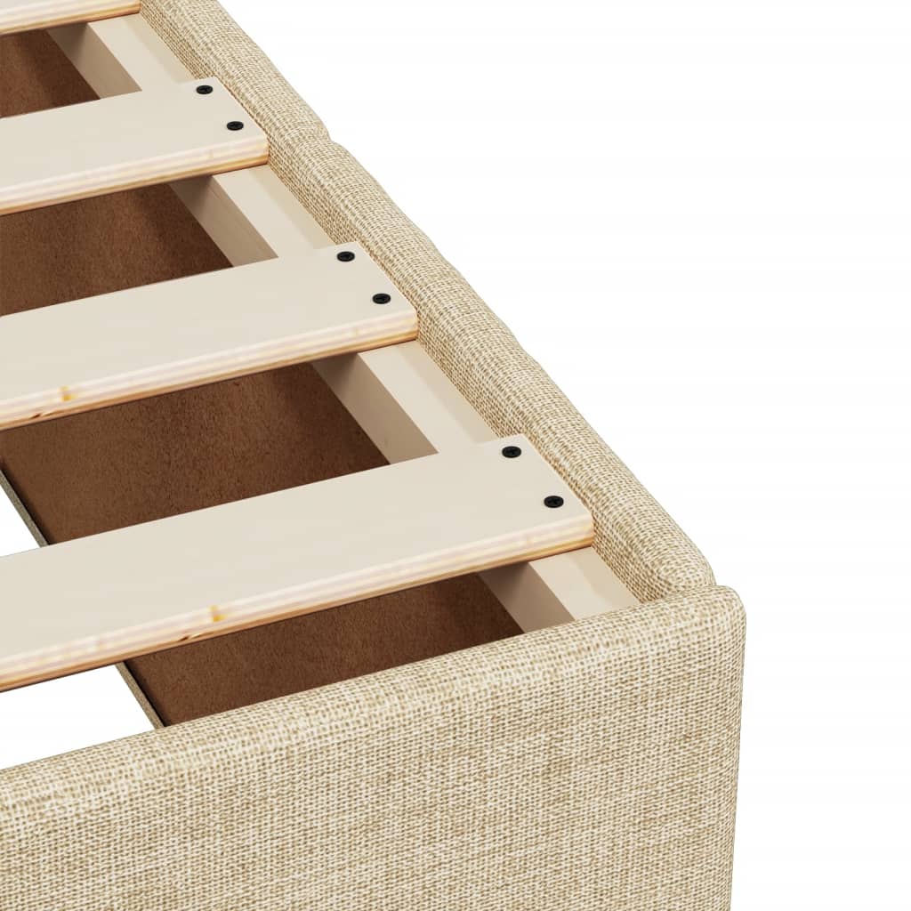 Bettgestell ohne Matratze Creme 120x200 cm Stoff