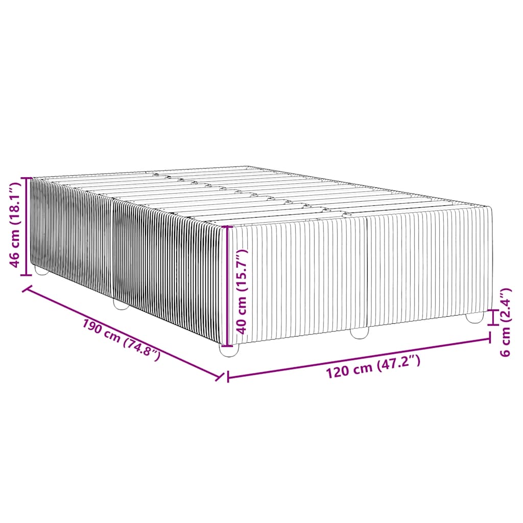 Bettgestell ohne Matratze Taupe 120x190 cm Stoff