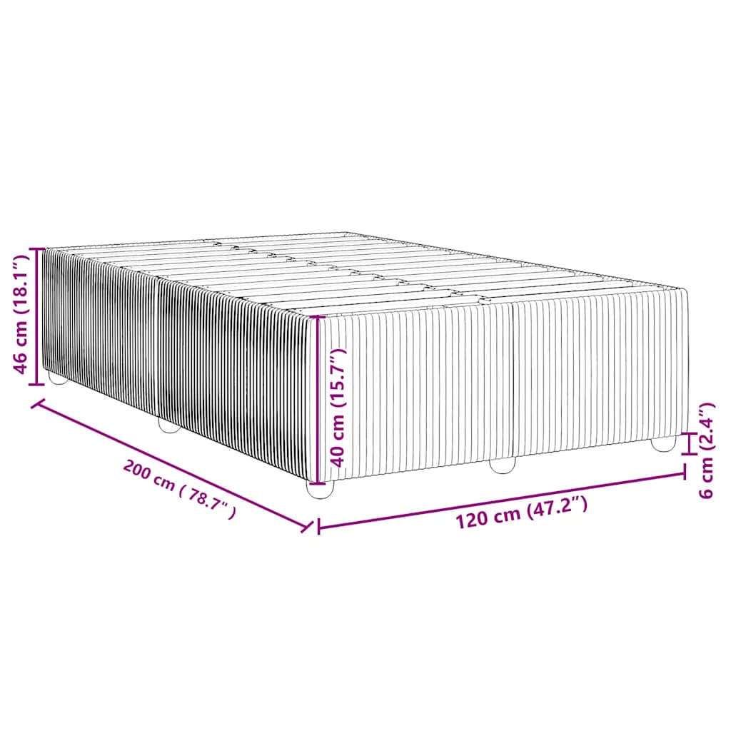 Bettgestell ohne Matratze Dunkelbraun 120x200 cm Stoff