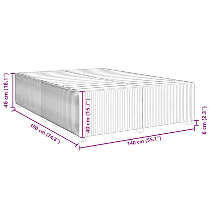 Bettgestell ohne Matratze Hellgrau 140x190 cm Stoff