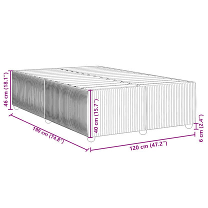 Bettgestell ohne Matratze Hellgrau 120x190 cm Samt