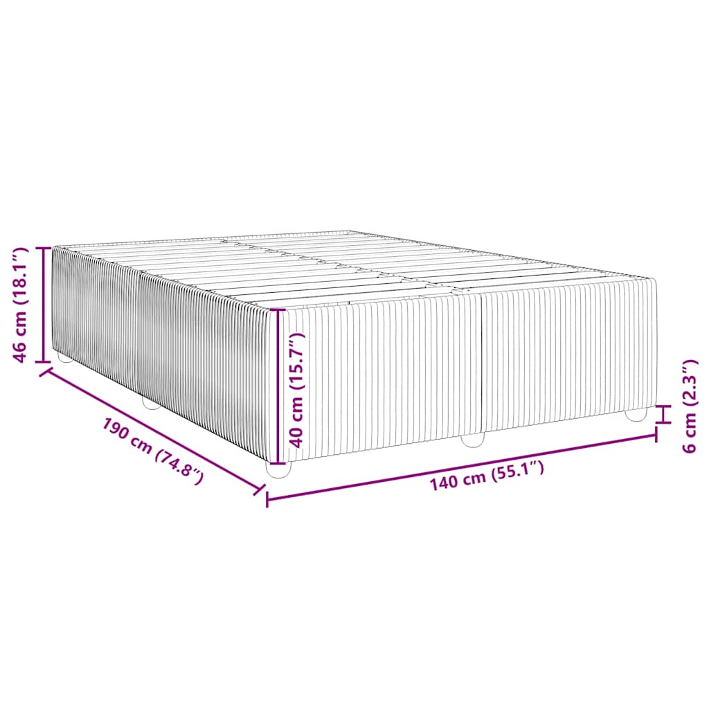 Bettgestell ohne Matratze Schwarz 140x190 cm Samt