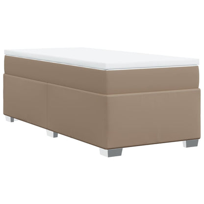 Boxspringbett mit Matratze Cappuccino-Braun 90x190cm Kunstleder