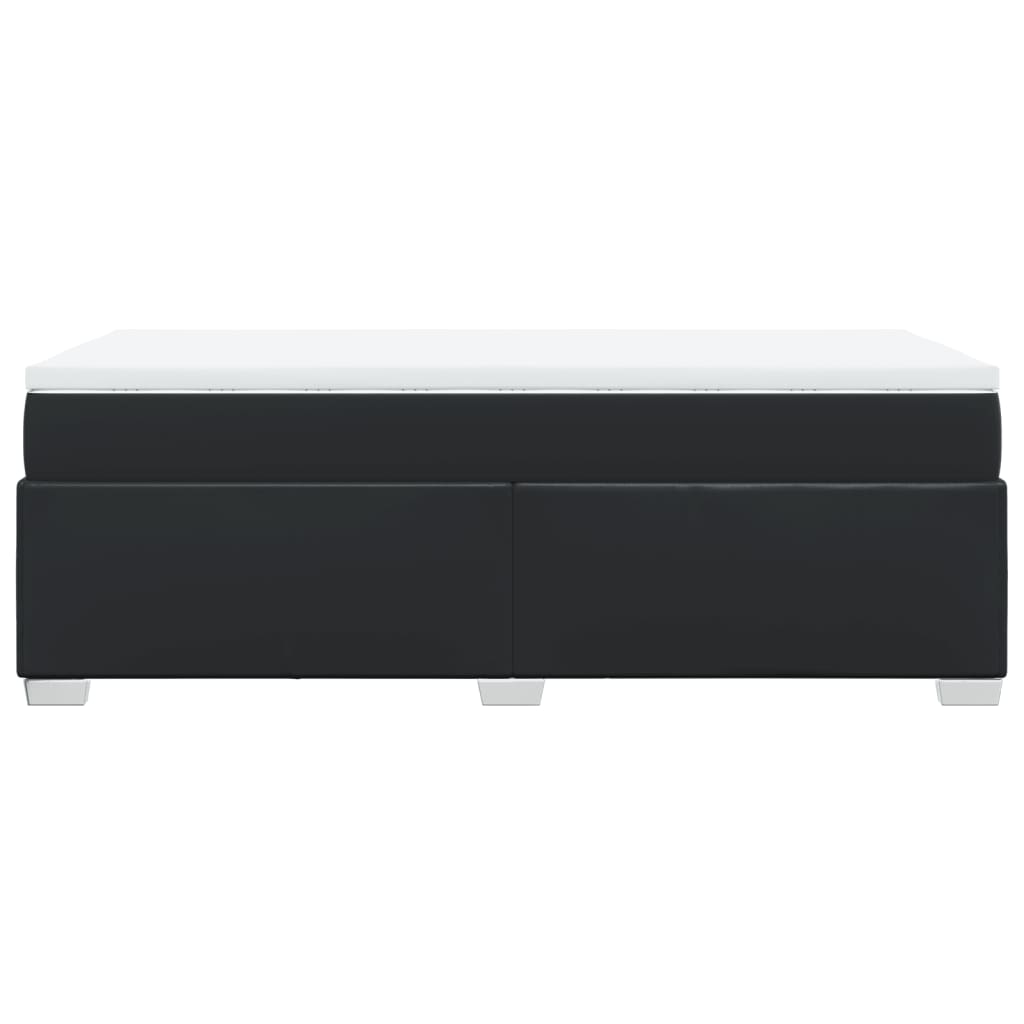 Boxspringbett mit Matratze Schwarz 100x200 cm Kunstleder