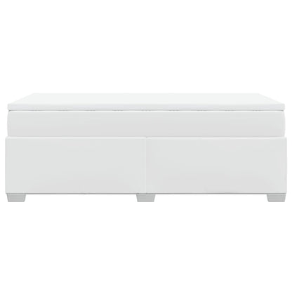 Boxspringbett mit Matratze Weiß 100x200 cm Kunstleder