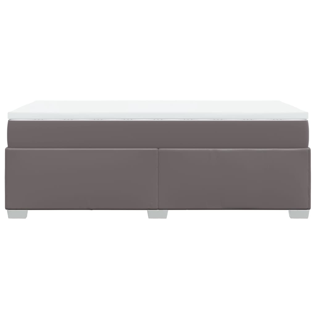 Boxspringbett mit Matratze Grau 100x200 cm Kunstleder