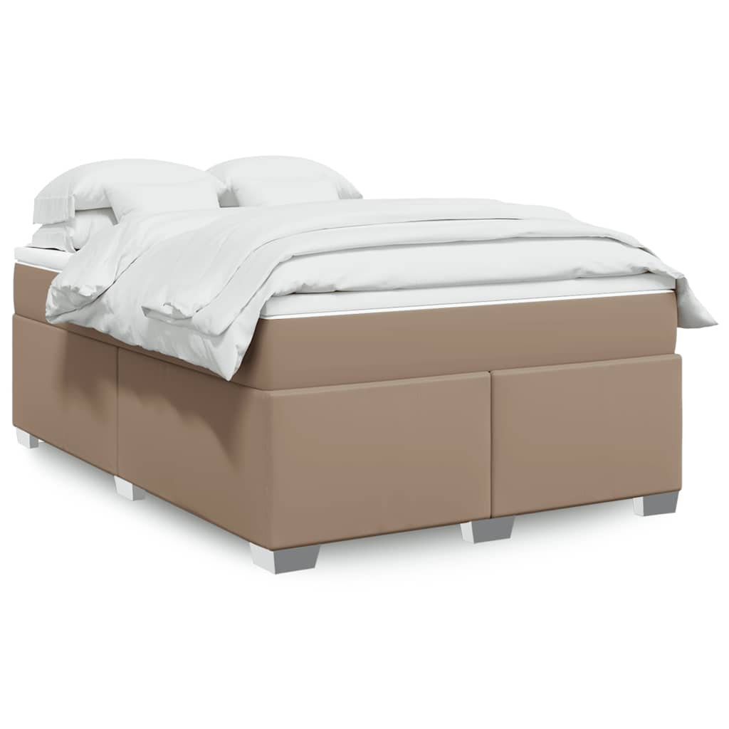 Boxspringbett Matratze Cappuccino-Braun 140x190cm Kunstleder