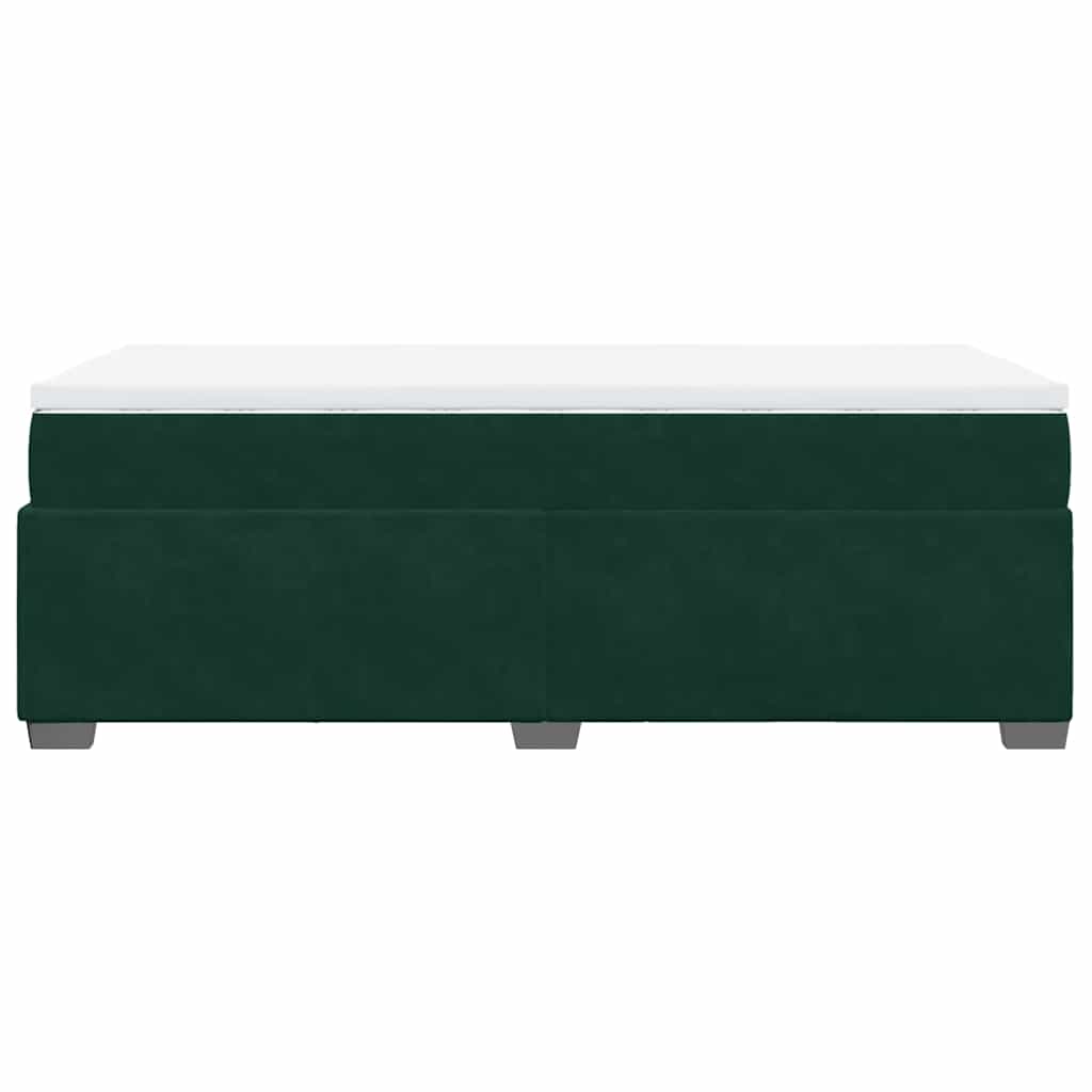 Boxspringbett mit Matratze Dunkelgrün 80x200 cm Samt