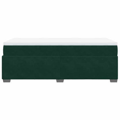 Boxspringbett mit Matratze Dunkelgrün 80x200 cm Samt