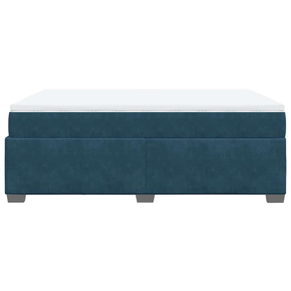 Boxspringbett mit Matratze Dunkelblau 160x200 cm Samt
