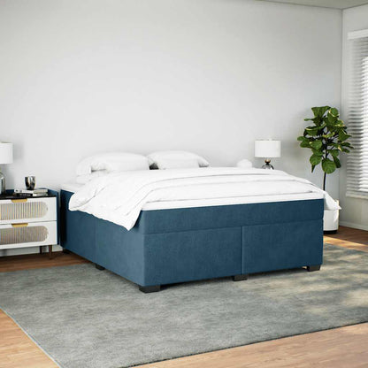 Boxspringbett mit Matratze Dunkelblau 180x200 cm Samt