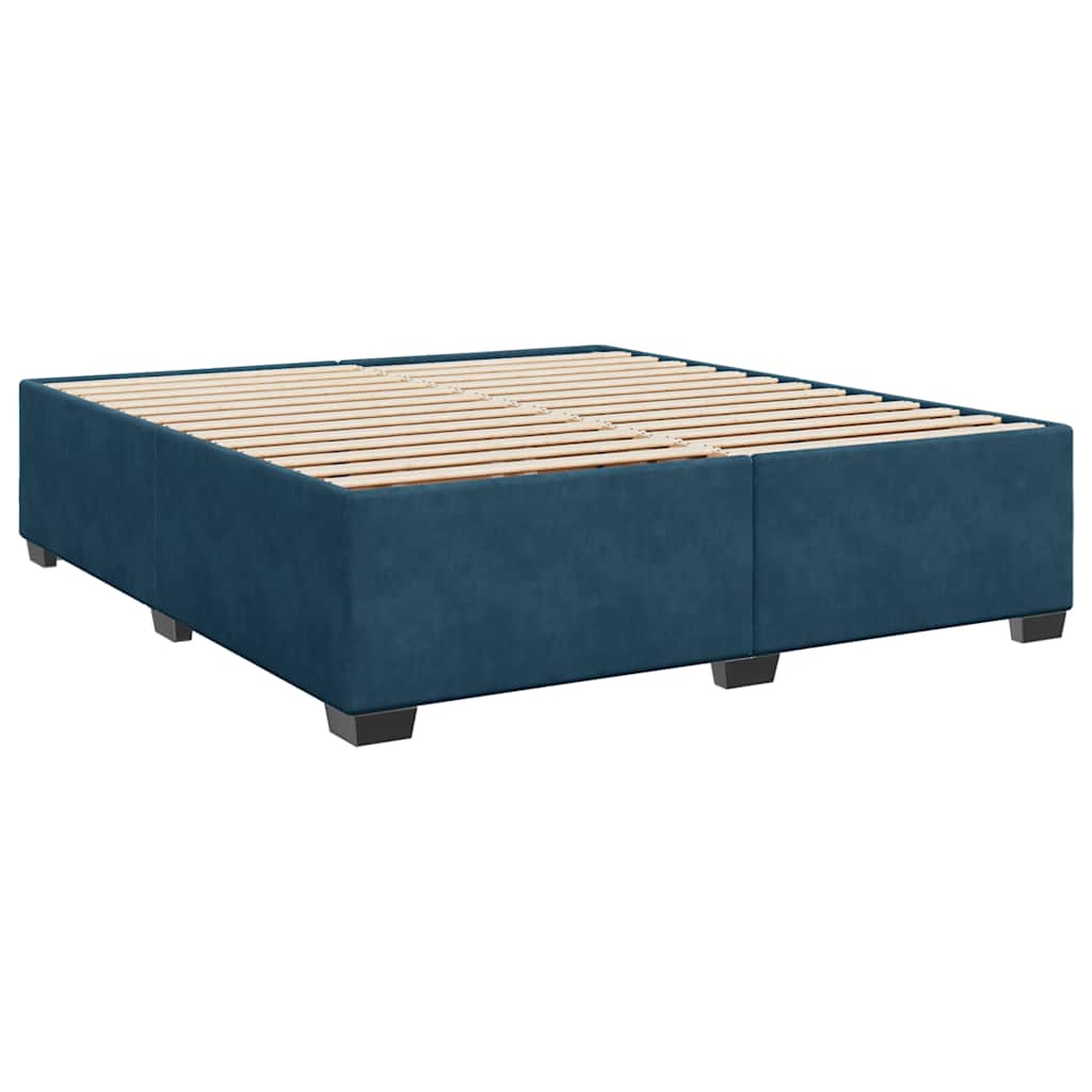 Boxspringbett mit Matratze Dunkelblau 200x200 cm Samt