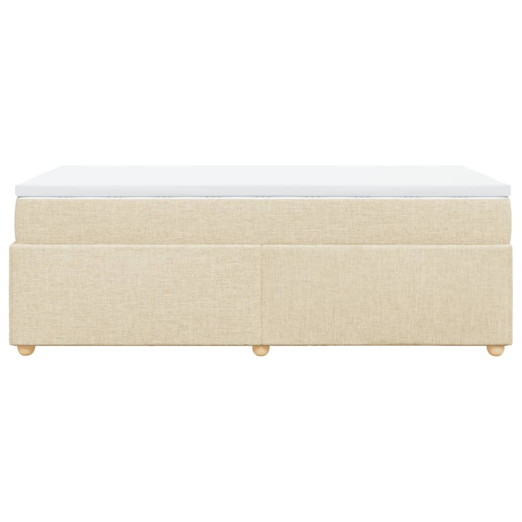 Boxspringbett mit Matratze Creme 80x200 cm Stoff