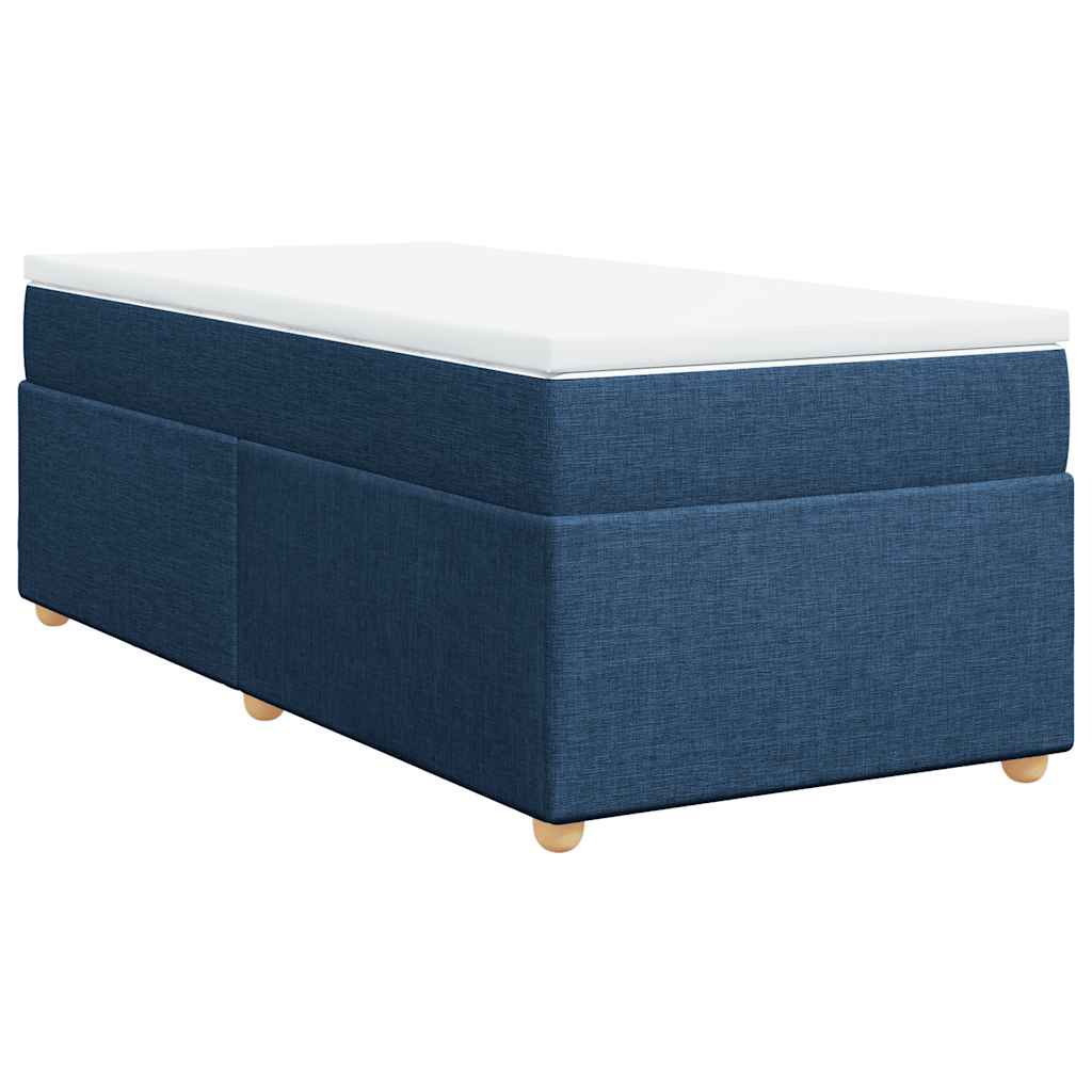 Boxspringbett mit Matratze Blau 100x200 cm Stoff