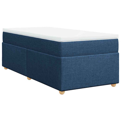 Boxspringbett mit Matratze Blau 100x200 cm Stoff