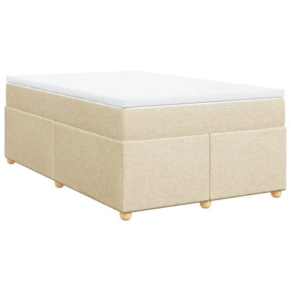 Boxspringbett mit Matratze Creme 120x190 cm Stoff