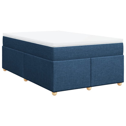 Boxspringbett mit Matratze Blau 120x190 cm Stoff
