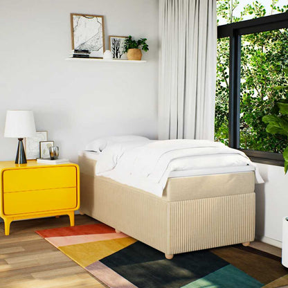 Boxspringbett mit Matratze Creme 80x200 cm Stoff