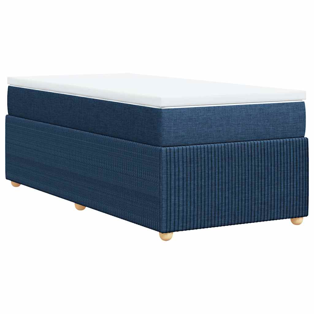 Boxspringbett mit Matratze Blau 90x190 cm Stoff