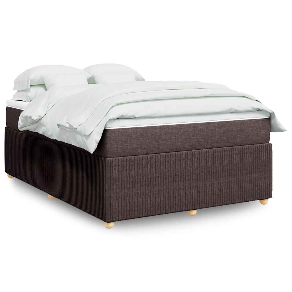 Boxspringbett mit Matratze Dunkelbraun 140x190 cm Stoff