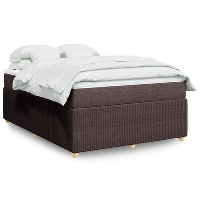 Boxspringbett mit Matratze Dunkelbraun 140x190 cm Stoff