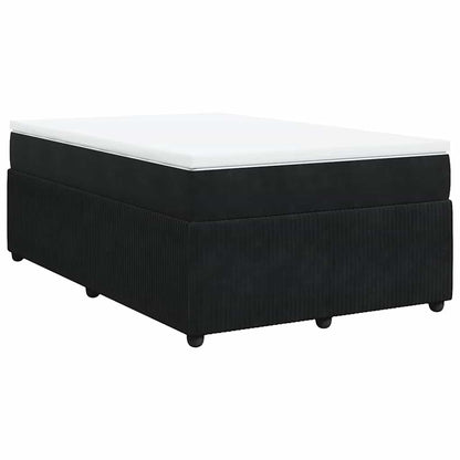 Boxspringbett mit Matratze Schwarz 120x200 cm Samt