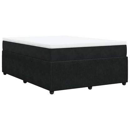 Boxspringbett mit Matratze Schwarz 140x200 cm Samt