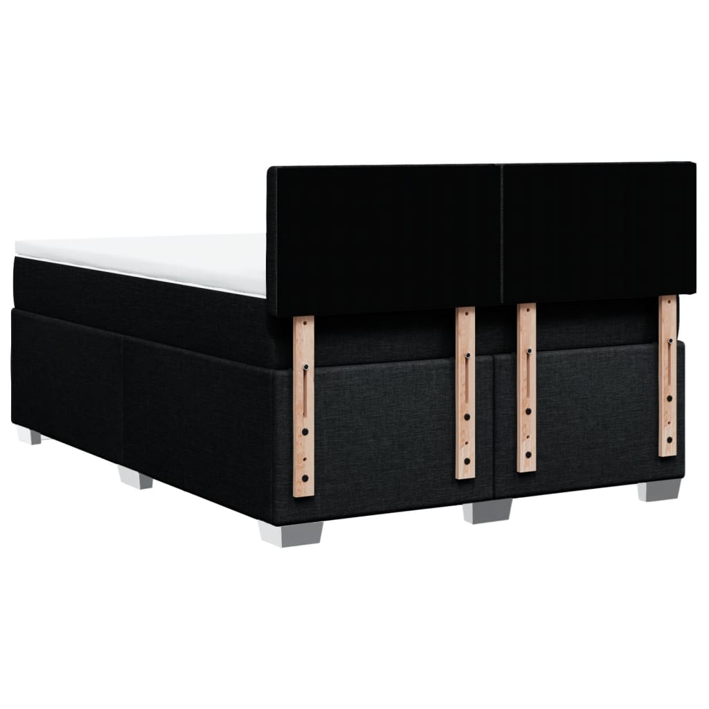 Boxspringbett mit Matratze Schwarz 140x190 cm Stoff
