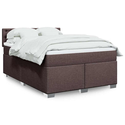 Boxspringbett mit Matratze Dunkelbraun 140x190 cm Stoff