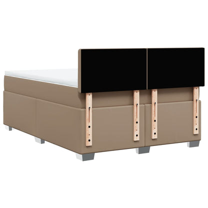 Boxspringbett Matratze Cappuccino-Braun 160x200 cm Kunstleder