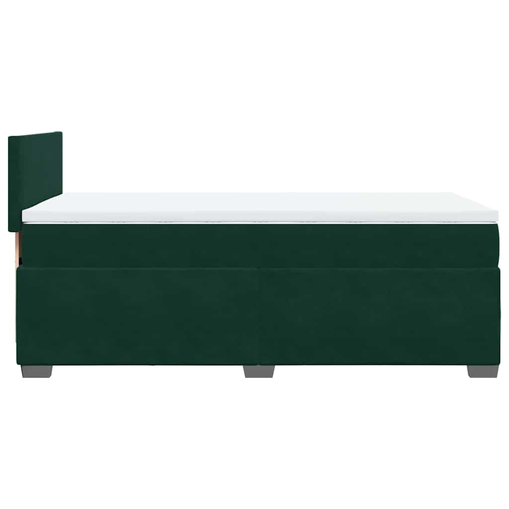 Boxspringbett mit Matratze Dunkelgrün 100x200 cm Samt