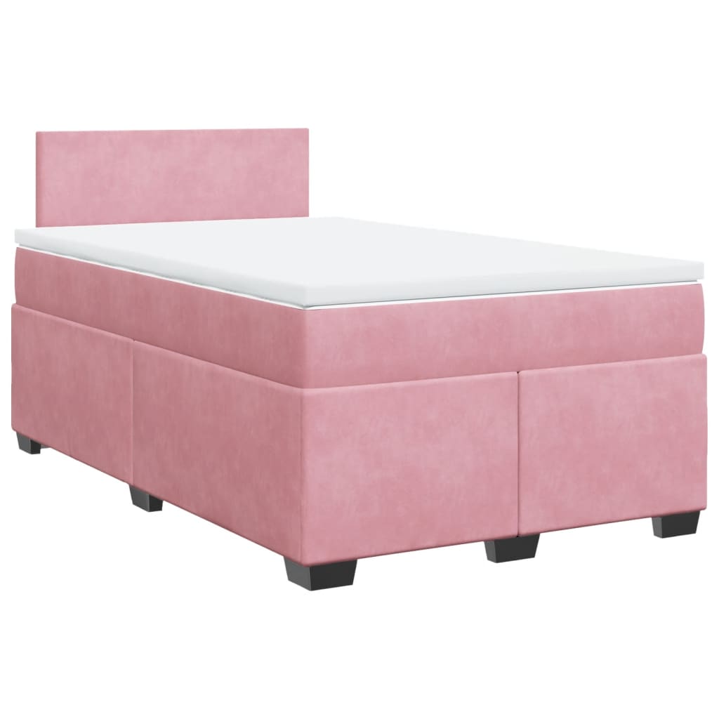 Boxspringbett mit Matratze Rosa 120x200 cm Samt