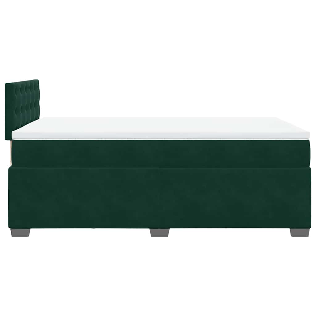 Boxspringbett mit Matratze Dunkelgrün 140x190 cm Samt