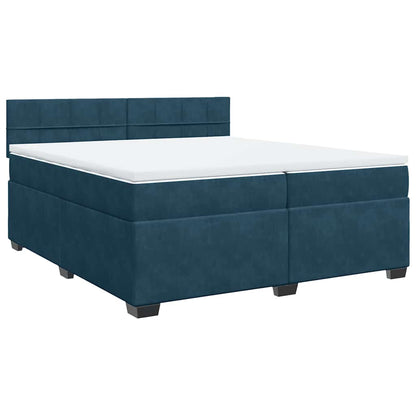 Boxspringbett mit Matratze Blau 200x200 cm Samt
