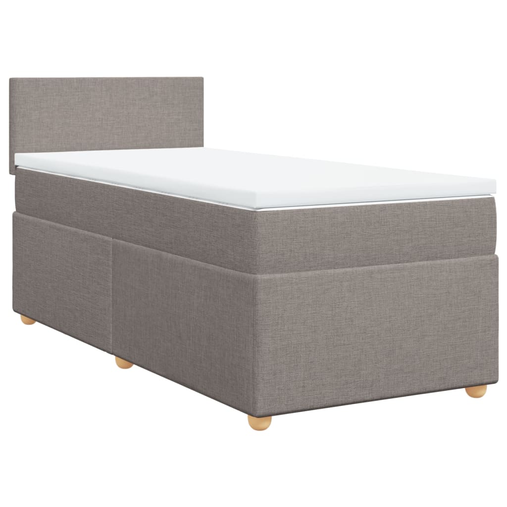 Boxspringbett mit Matratze Taupe 80x200 cm Stoff