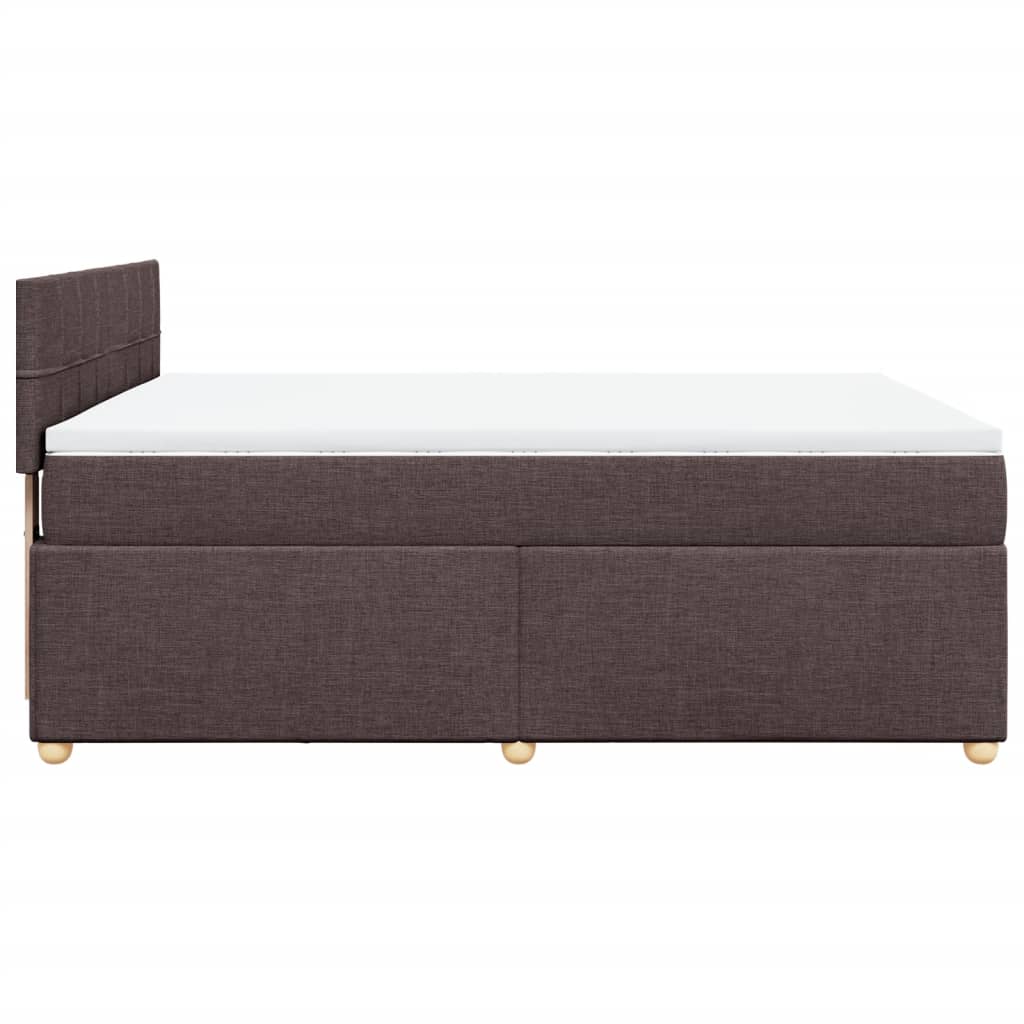 Boxspringbett mit Matratze Dunkelbraun 160x200 cm Stoff
