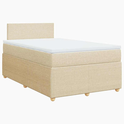 Boxspringbett mit Matratze Creme 120x190 cm Stoff